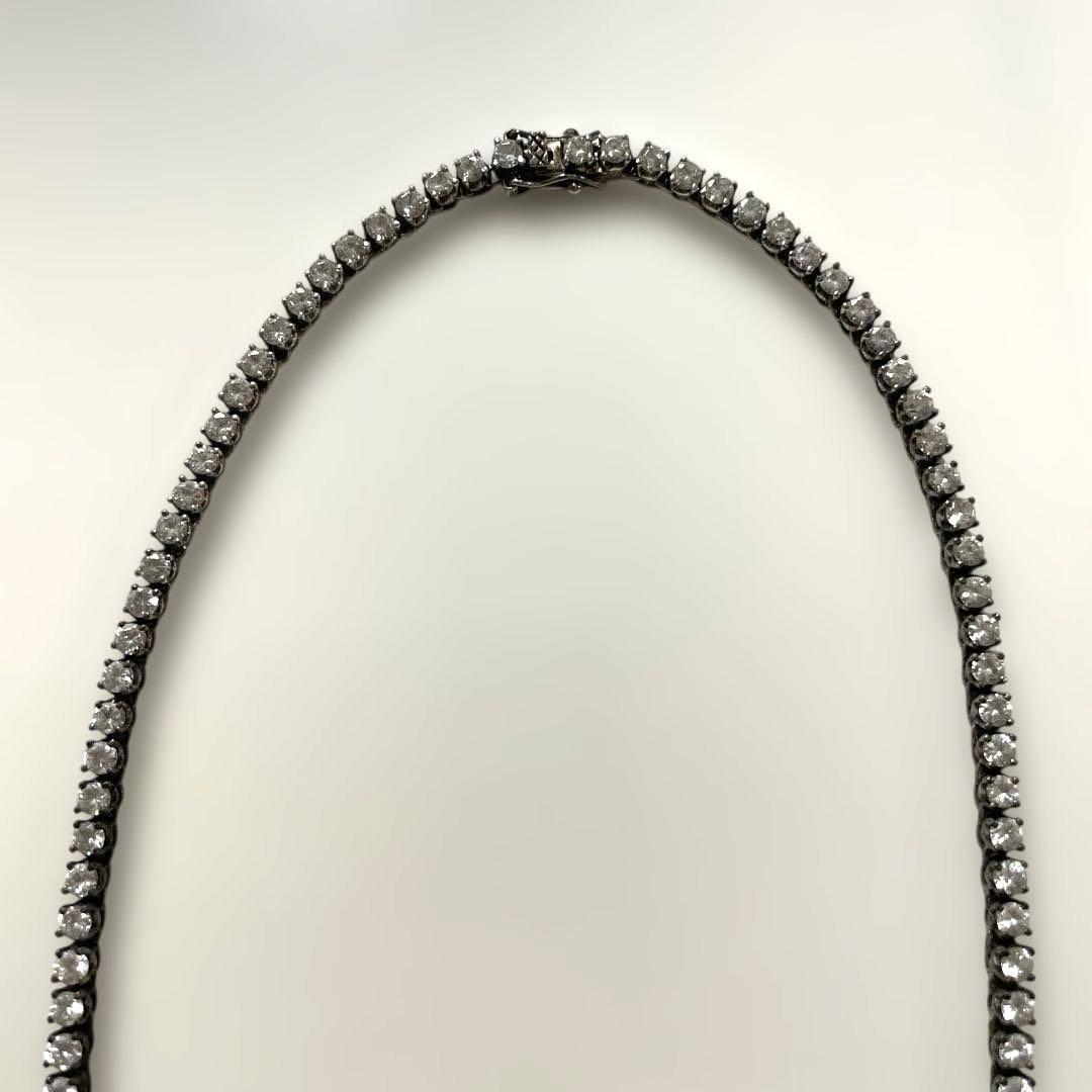 シルバー925 テニスネックレス（J刻印） & テニスブレスレットセット