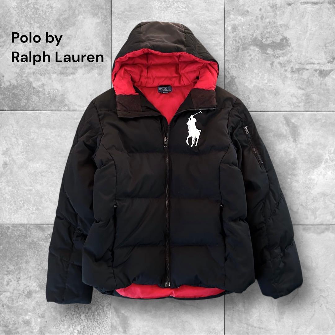 ポロラルフローレン ダウンジャケット ビッグポニー 黒 XL（10-12