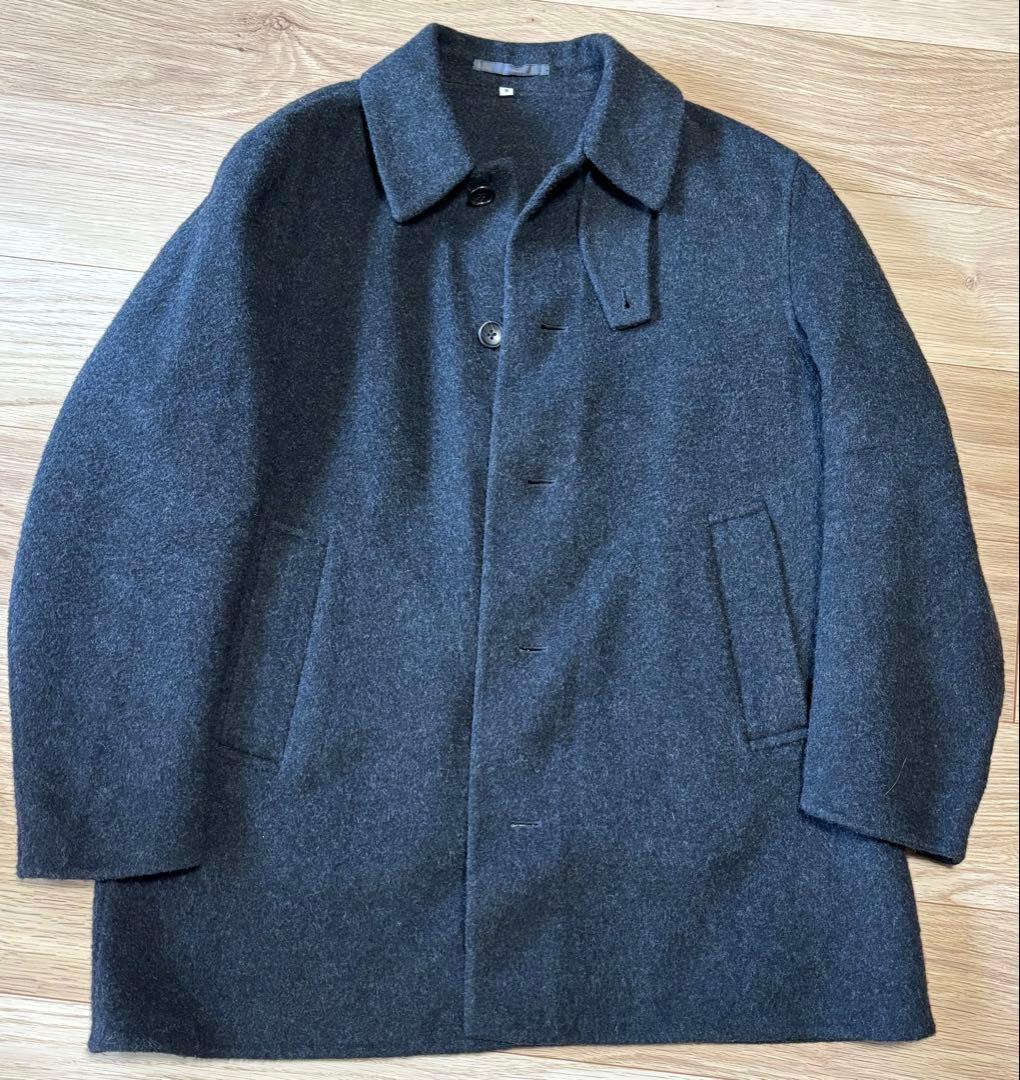 MUJI Labo カシミヤ混ショートステンカラーコート ダークグレー S MUJI Labo ステンカラーコート コート 「MUJI Labo」紳士 カシミヤ混