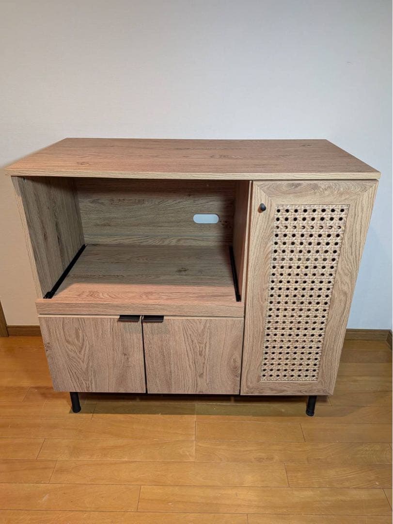 ■送料込■LOWYA ラタン調キッチンカウンター90 棚 収納台 ラタン調キッチンカウンター[幅120] | 【公式】LOWYA(ロウヤ) 家具