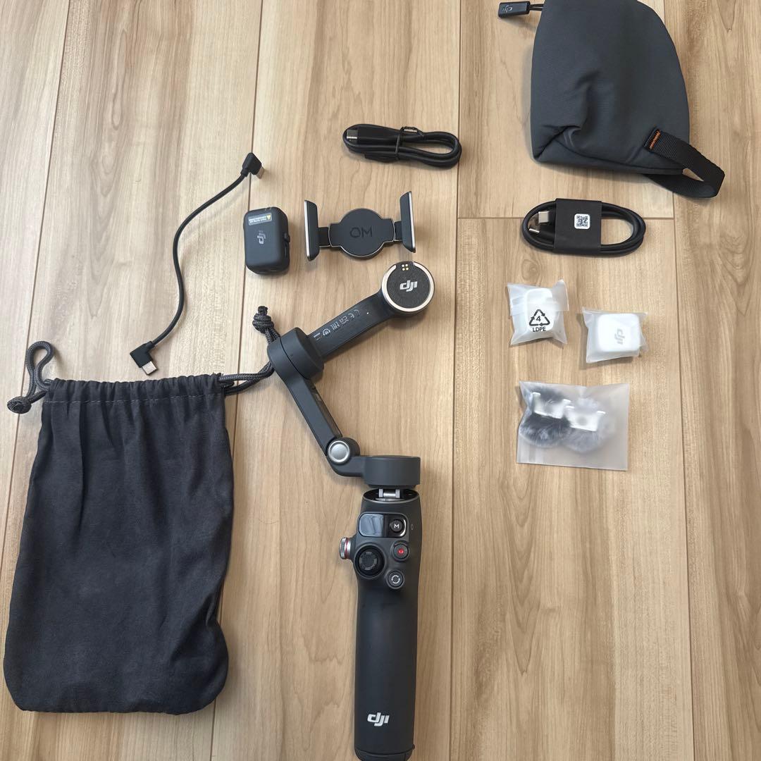 美品 DJI Osmo Mobile 7P + Mic Mini TXホワイト DJI Osmo Mobile 7P Vlog Combo (DJI Mic Mini Transmitter Arctic