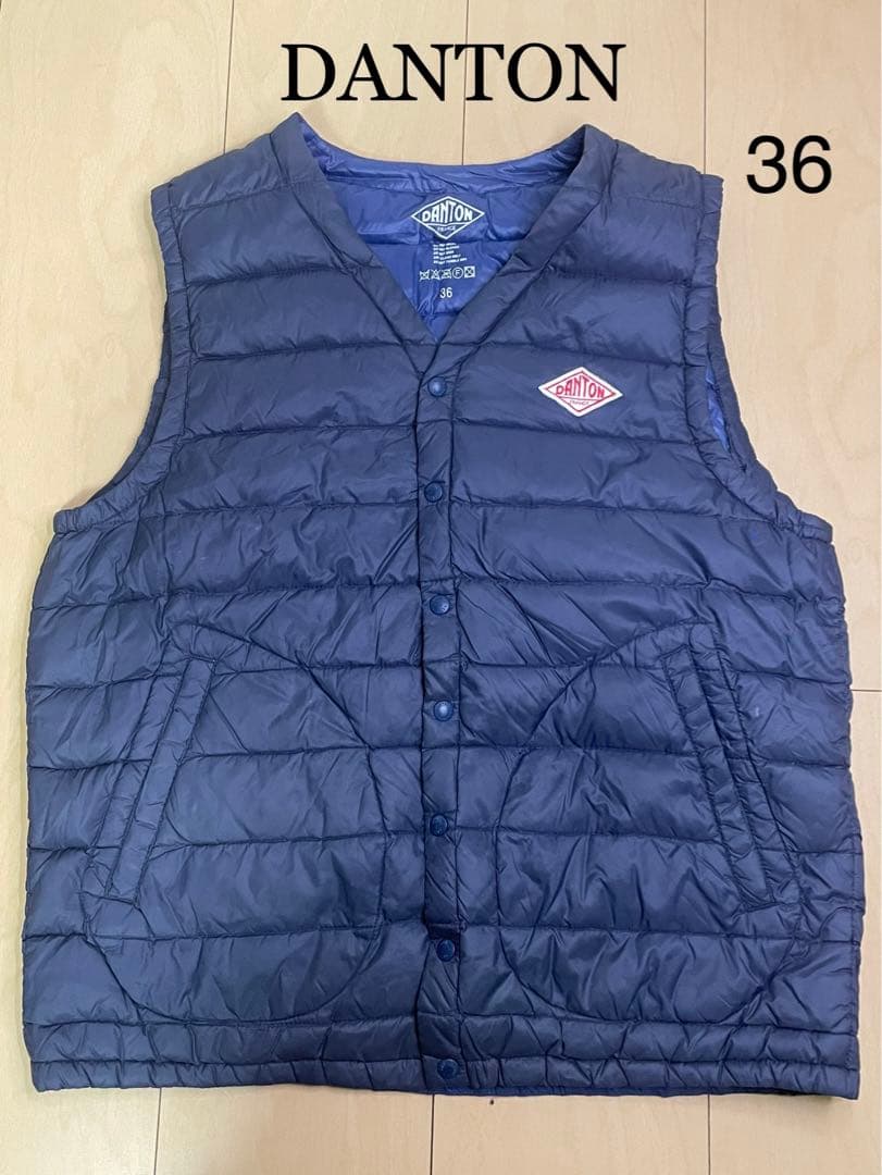 美品✨DANTON(ダントン)インナーダウンベスト 36 紺ネイビー ブランド 経堂) DANTON ダントン インナーダウンベスト JD-8753