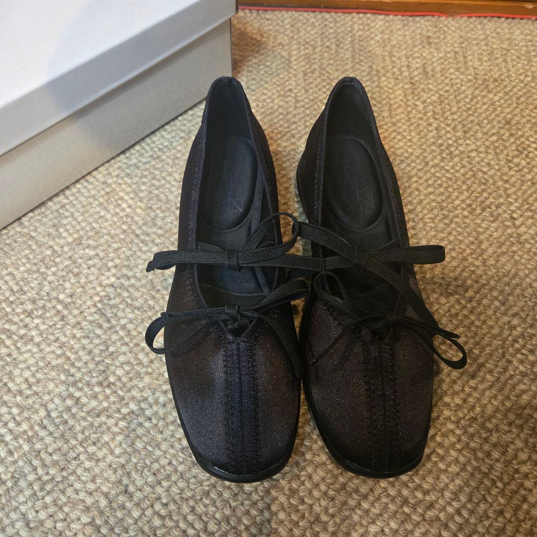 試着のみ LE TALON ルタロン ダブルリボンバレリーナ 23.5cm