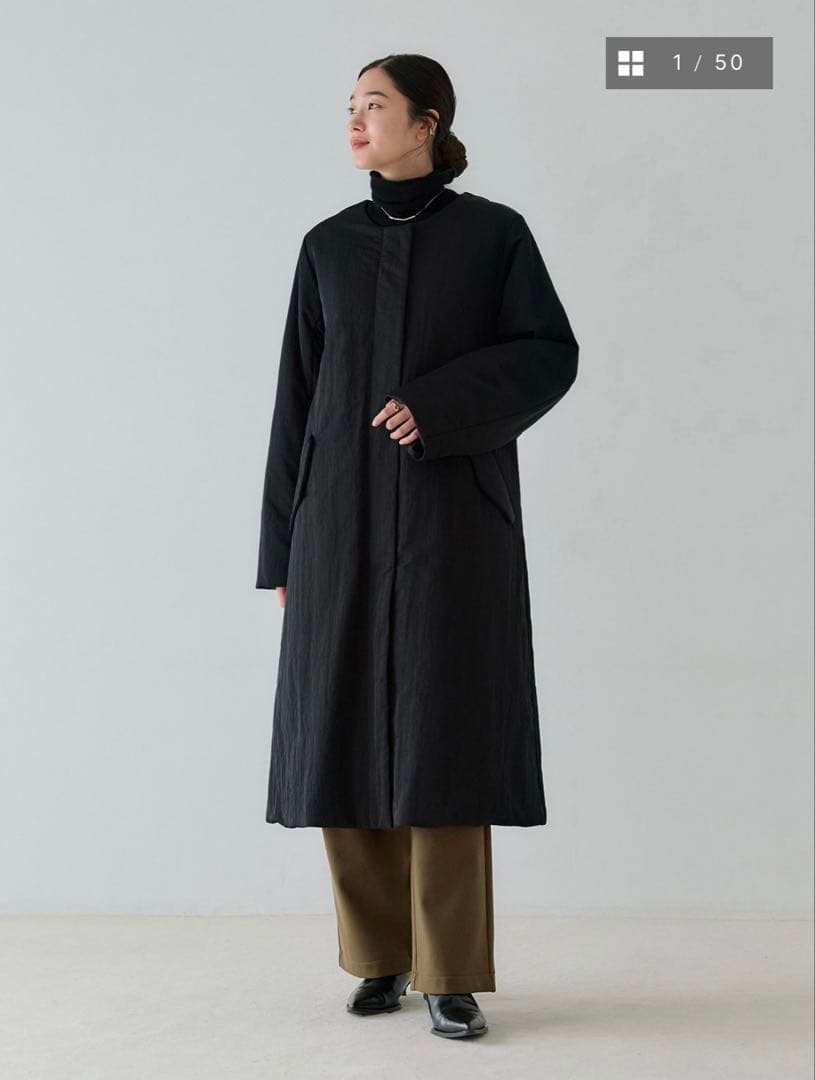 【未使用品】 crewre 2wayノーカラーパファーコート crewre online store / 2wayノーカラーパファーコート
