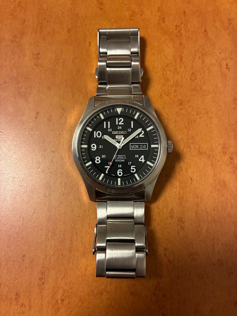SEIKO セイコーファイブ スポーツ100m ミリタリー SNZG13K1 Seiko 5 Sports automatic stainless steel 100M mens watch