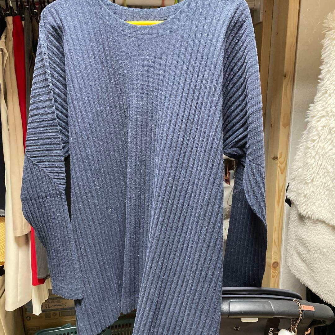 ISSEY MIYAKE HOMME PLISSE 長袖カットソー ダークブルー HOMME PLISSE ISSEY MIYAKE(オムプリッセイッセイミヤケ) HALF-ZIP