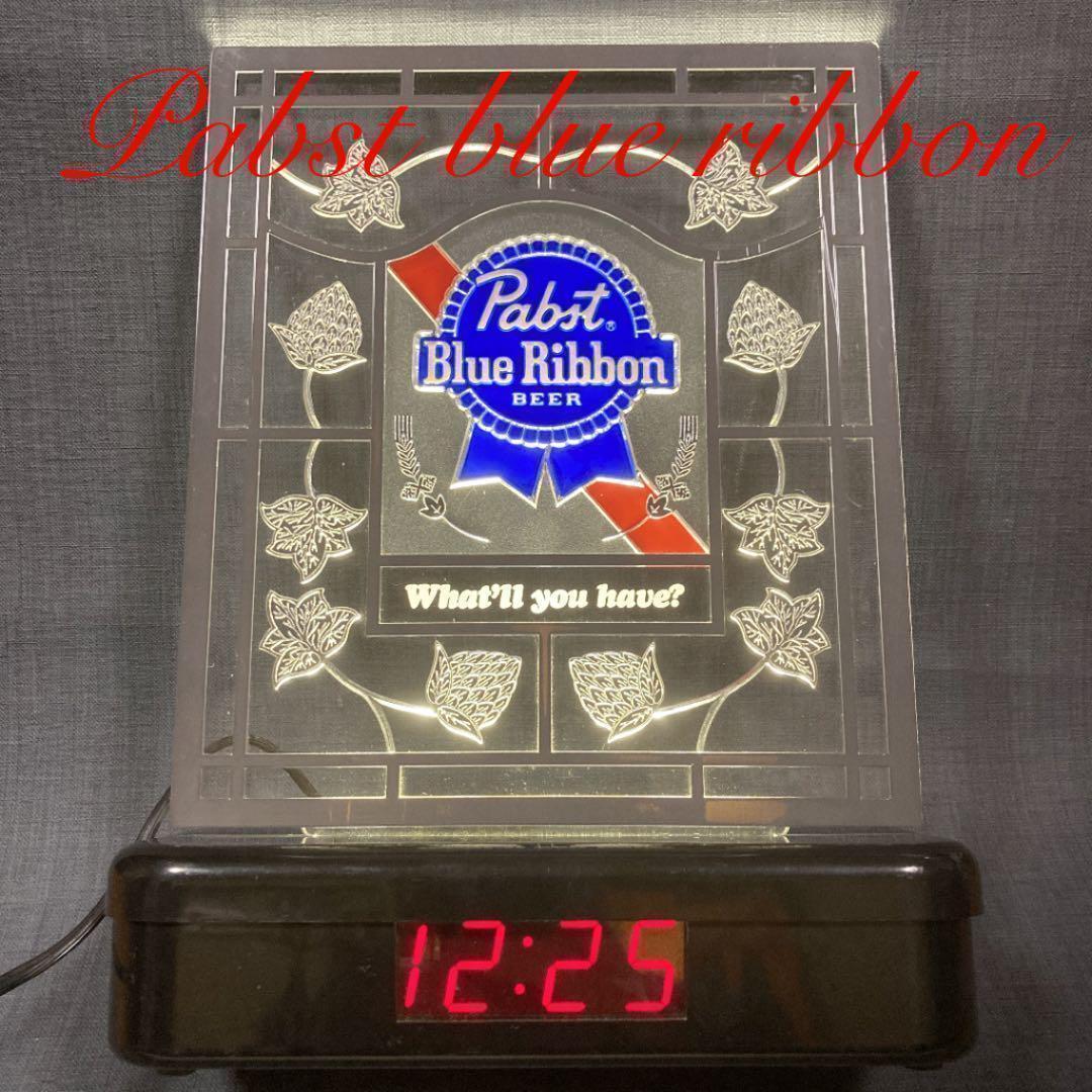 パブストブルーリボン ライト サイン デジタル置き時計 クロック ビンテージ 1980's PABST BLUE RIBBON デジタルクロックライトサイン – SK OLDIES