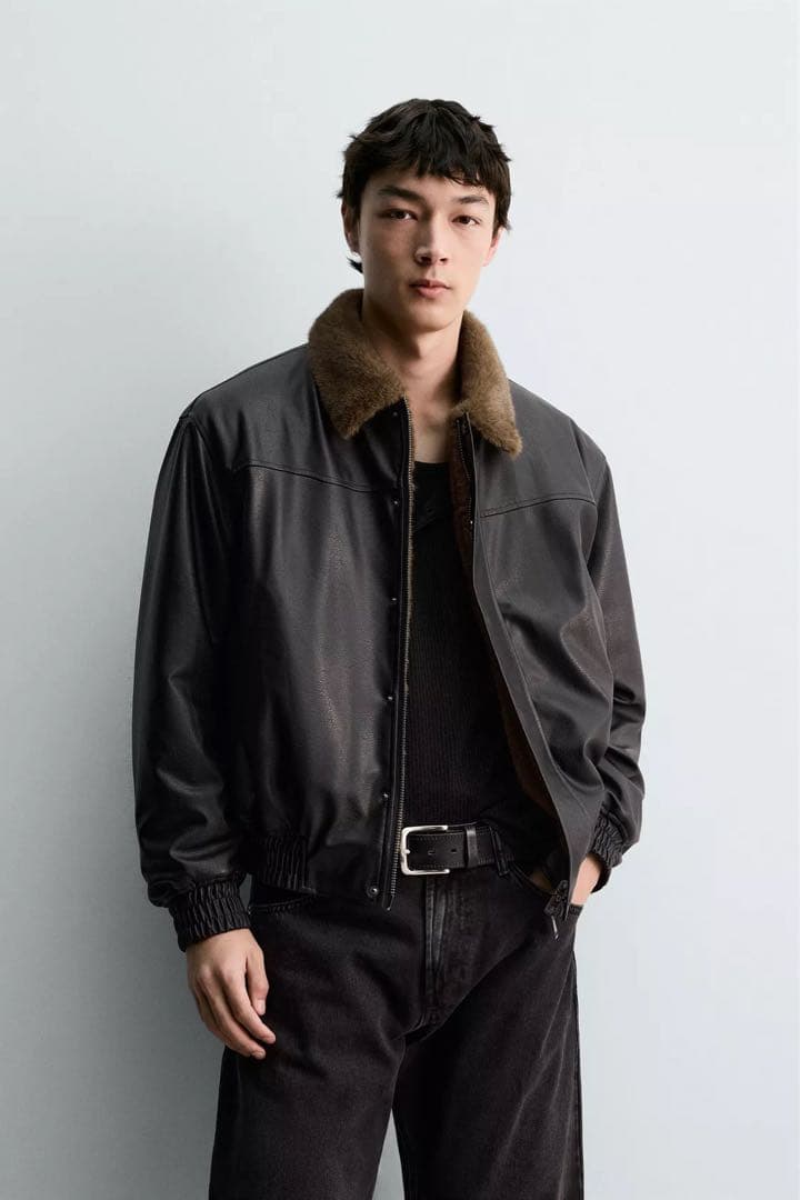 ZARA リバーシブル フェイクレザージャケット XL - メルカリ