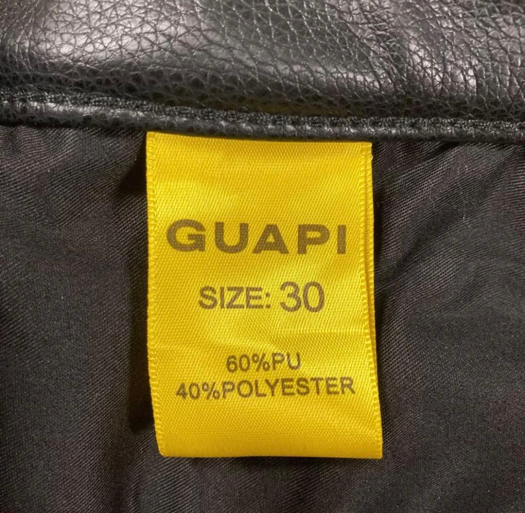 GUAPI グアピ フェイクレザーパンツ フレアパンツ スキニーパンツ 30