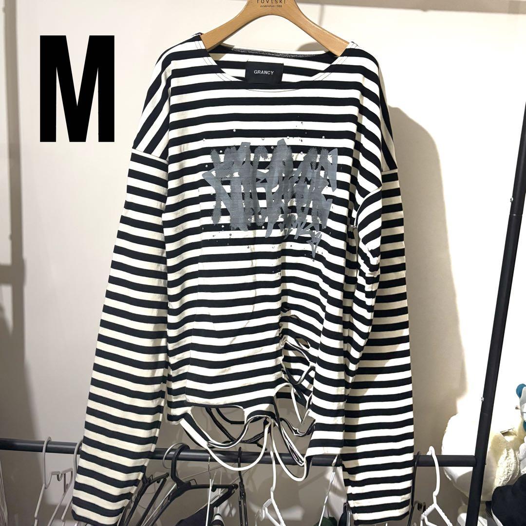GRANCY 総柄ラインストーングラフィックロンT （M） - メルカリ