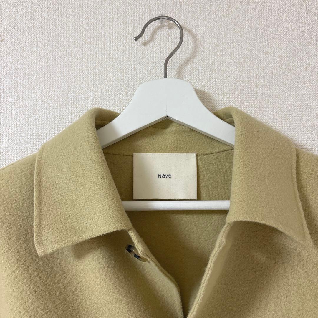 美品】Naveメルトンリバー ステンカラークロップド コート イエロー 1