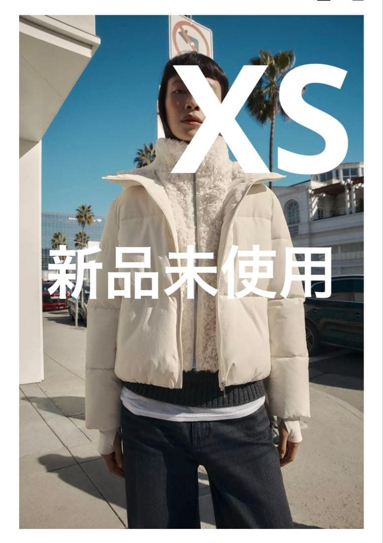 ZARA 新品フェイクシープスキンフード付き撥水ウィンドブレーカー