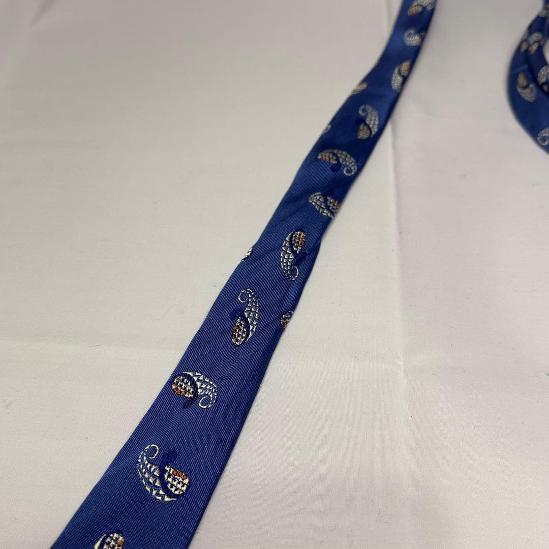 アットバンヌッチ☆ネクタイ☆ブルー☆ペイズリー柄☆セッテピエゲ