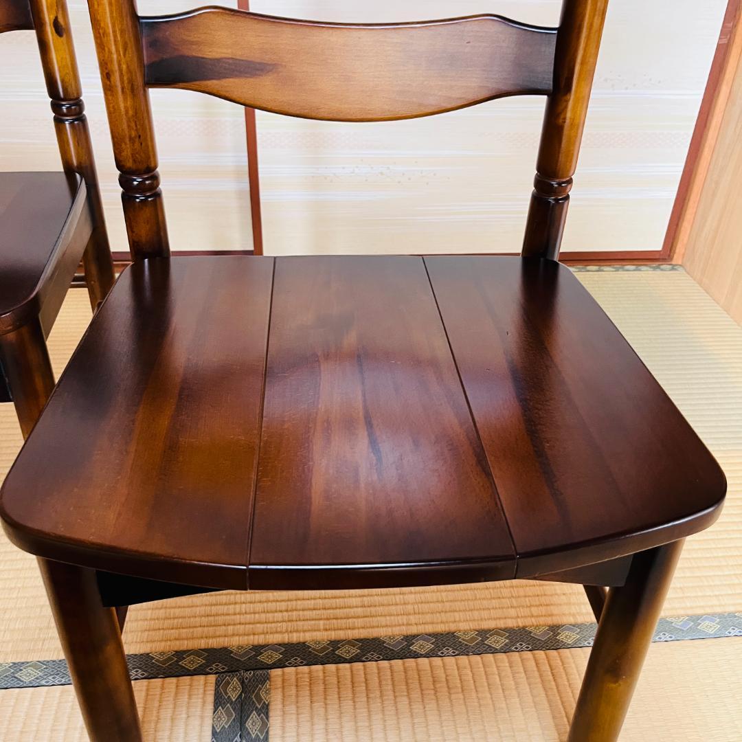 90年代】オールドカリモク コロニアル ダイニングチェア 馬車刻印 2脚