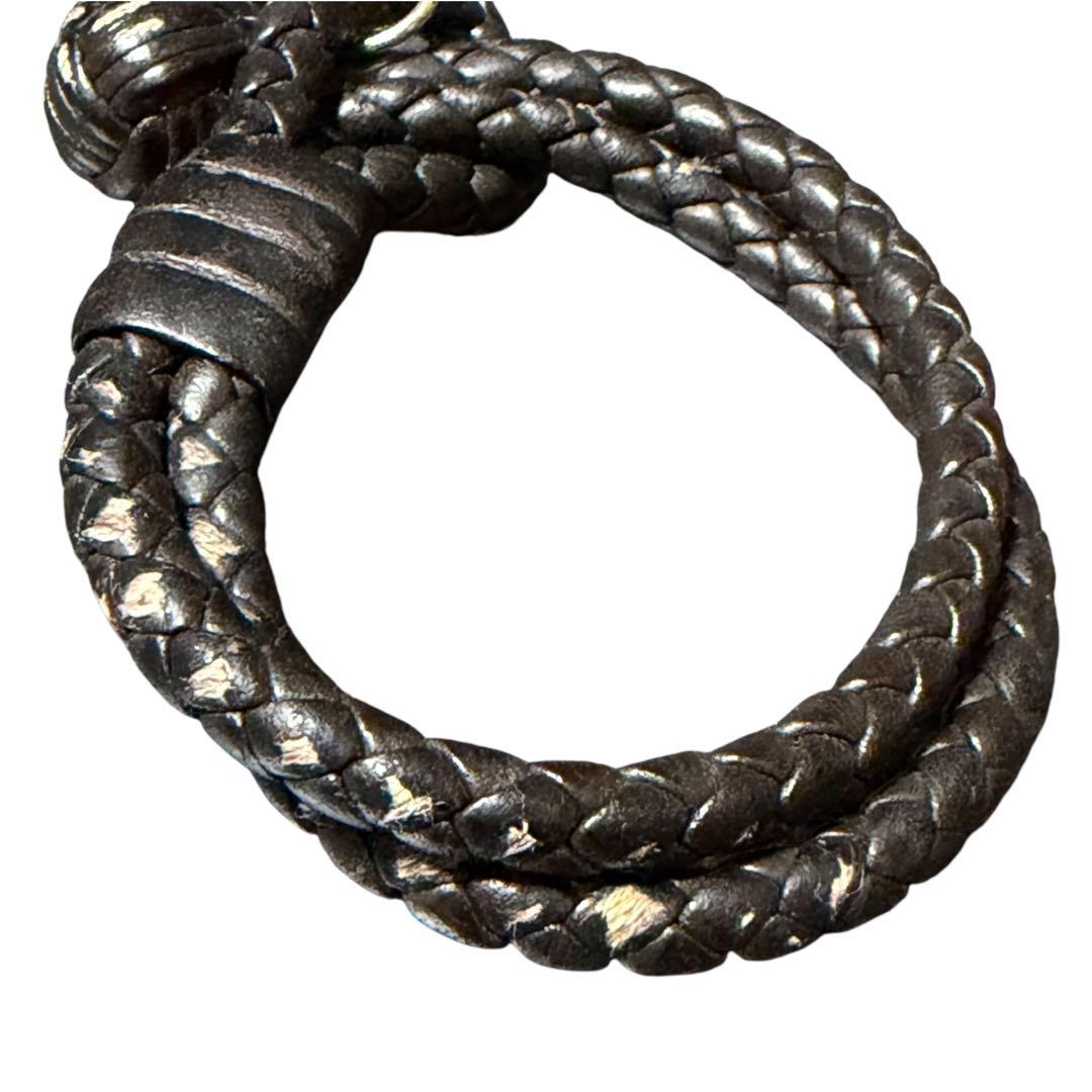 BOTTEGA VENETA 2連 レザーブレスレットブラック イントレチャート