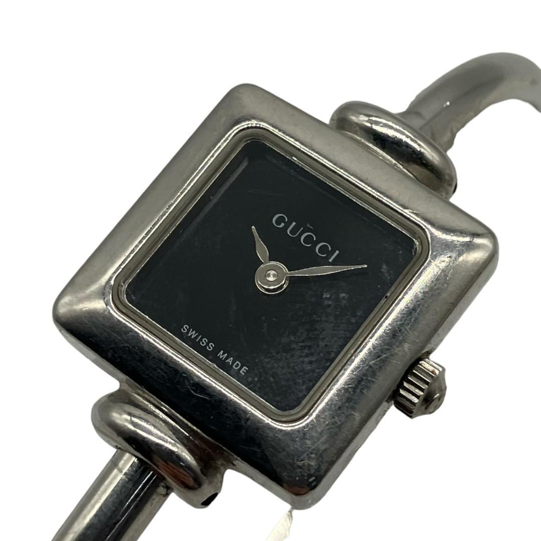 GUCCI クォーツ腕時計 1900L バングル ブラック - メルカリ