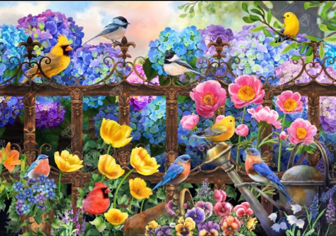 ダイヤモンドアートクラブ Hydrangea Garden Birds - メルカリ