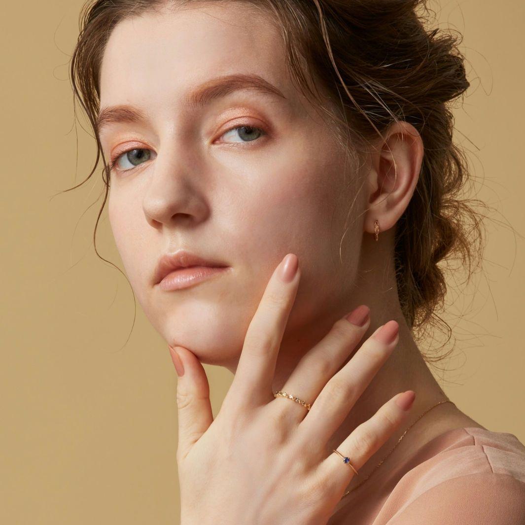 サファイア♡3号【アガット】K10 ゴールド ミル 誕生石 カラーストーン