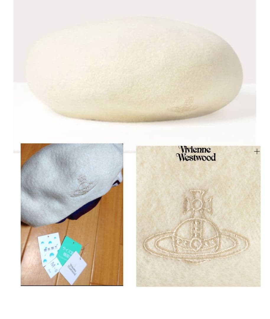 Vivienne Westwood♡試着のみ♡ベレー帽♡オフホワイト♡ Vivienne Westwood♡試着のみ♡ベレー帽♡オフホワイト♡