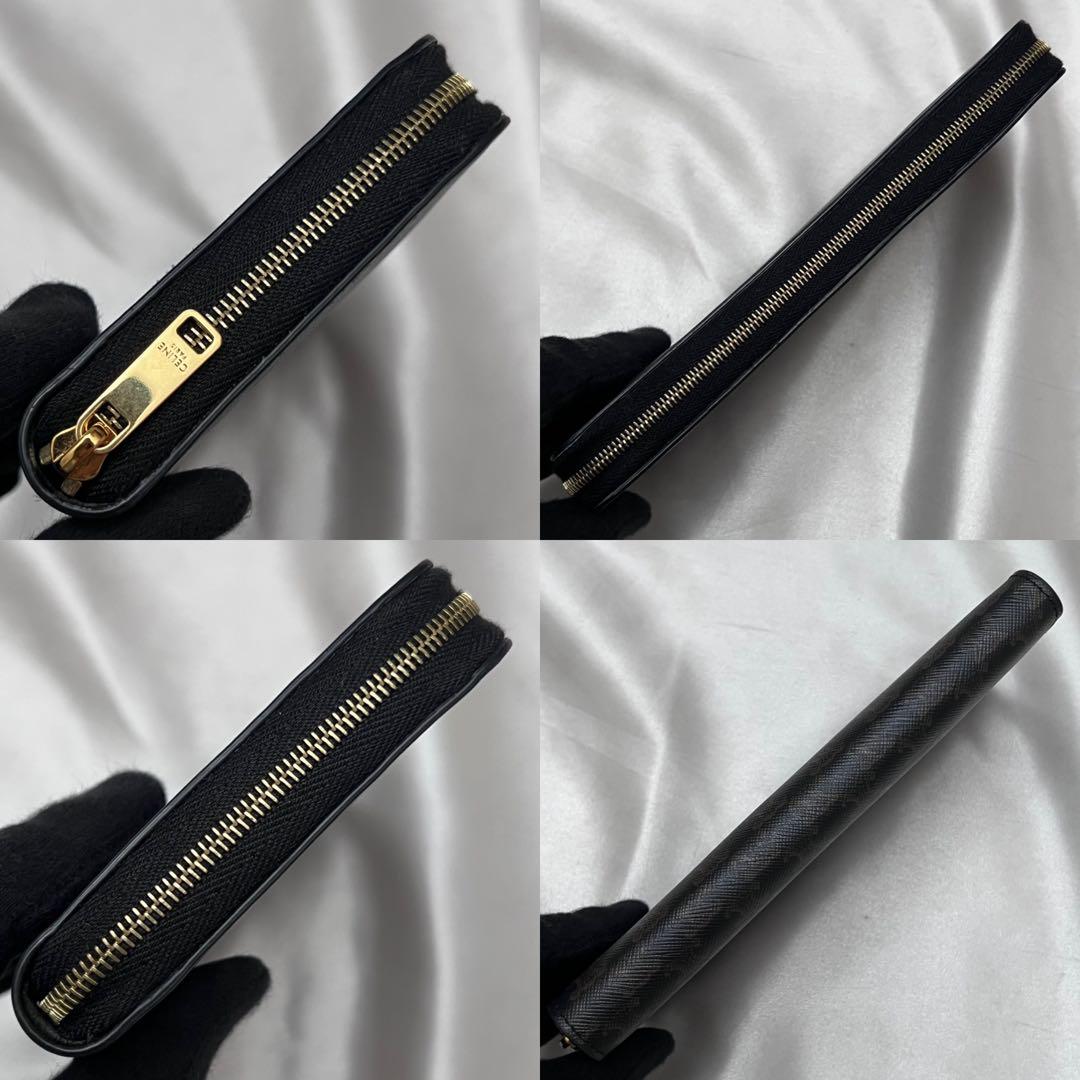 ◇極美品◇セリーヌ ラージジップウォレット トリオンフ×ゴールド金具