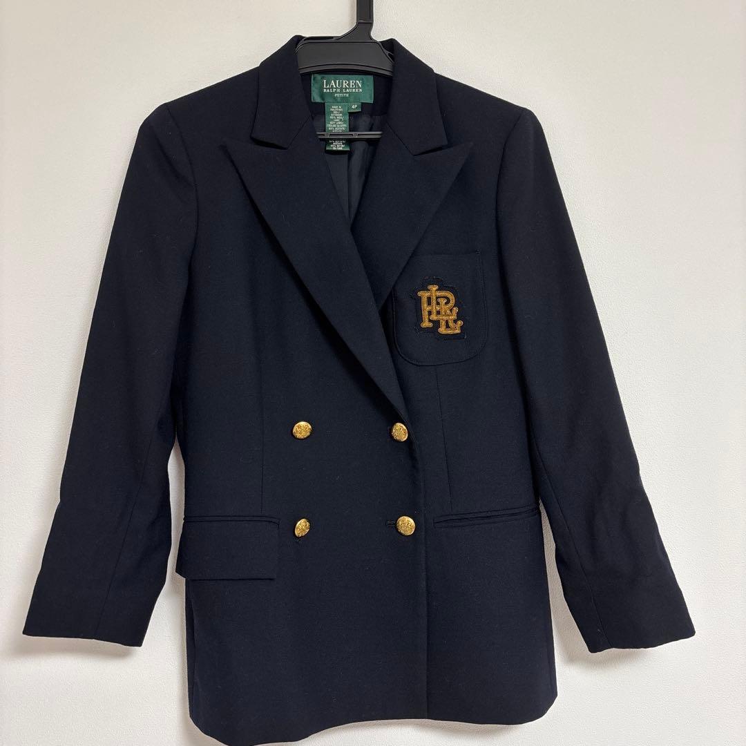 ポロラルフローレン RLワッペン 金ボタン 紺ブレザー ダブルジャケット