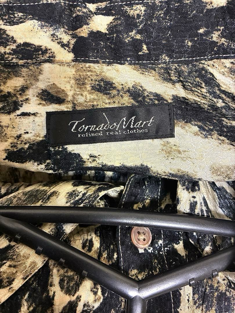 TORNADO MART プリーツ加工 クロコジャガード レオパードマルチシャツ