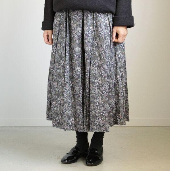 YAECA WRITE リバティ ELDERBERRY タックキュロットパンツ YAECA (ヤエカ) WRITE CULOTTES LIBERTY / ライトキュロットリバティ