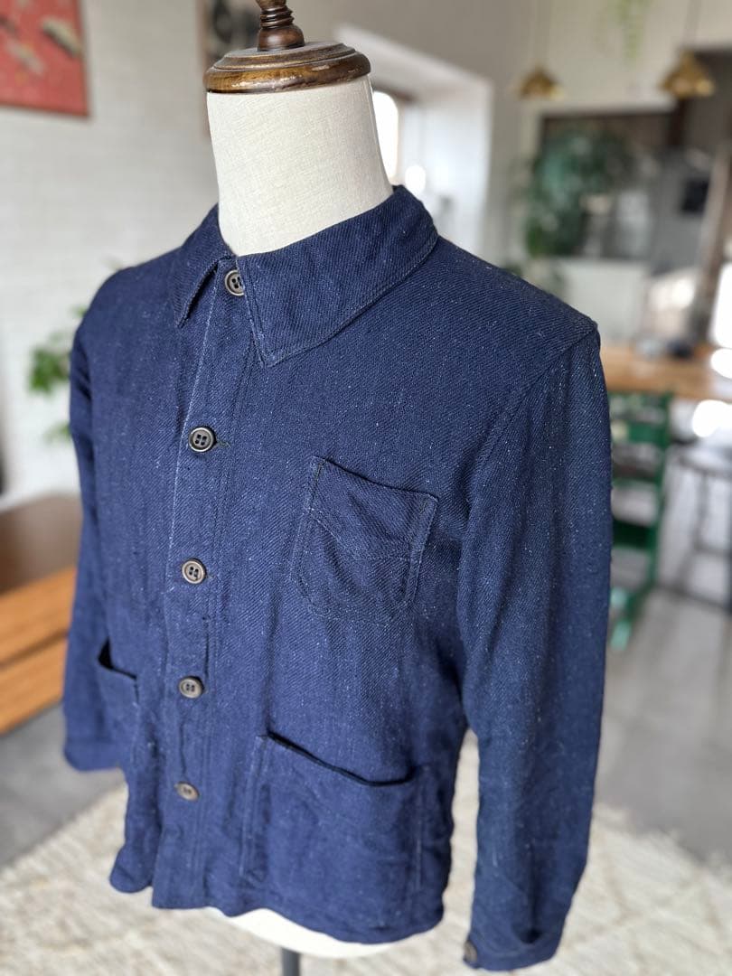 french indigo linen コットン メティス フレンチカバーオール - メルカリ