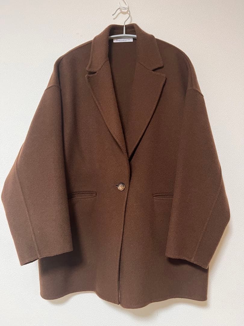 ☆XSサイズ☆【BEAUTY&YOUTH】リバーテーラードミドルコート／ブラウン