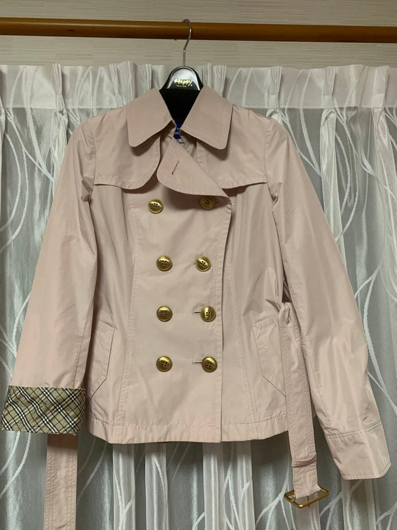 ジャケット　36号　バーバリーブルーレーベル　ベージュ　コンパクト　ポーチ ✨美品✨バーバリーブルーレーベル 2WAYジャケット ノバチェック