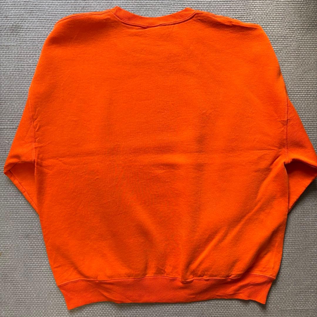 美品/XL】ラッセルアスレティック 前V無地スウェット オレンジ
