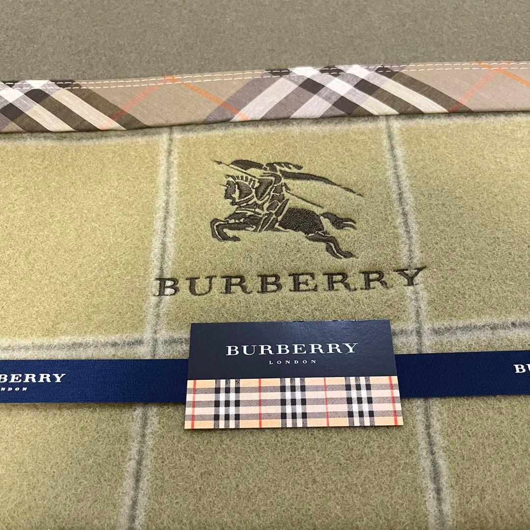 BURBERRY バーバリー ウール毛布 モスグリーン グリーン 新品・未使用