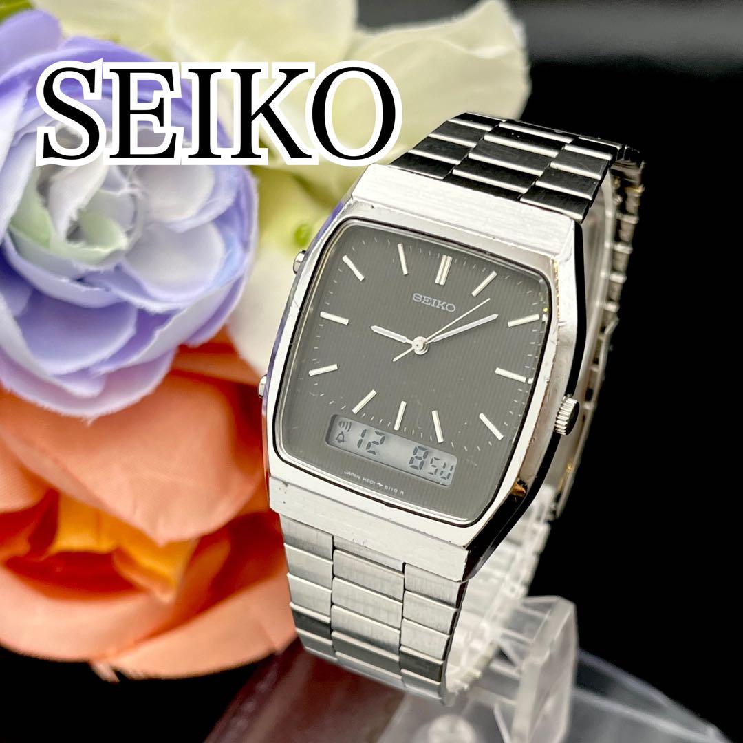 希少【稼動品】腕時計 SEIKO セイコー アナデジ 新品電池 メンズ