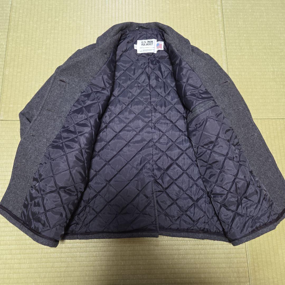 極美品 USA製 schott U.S.740N ピーコート 42 XL グレー