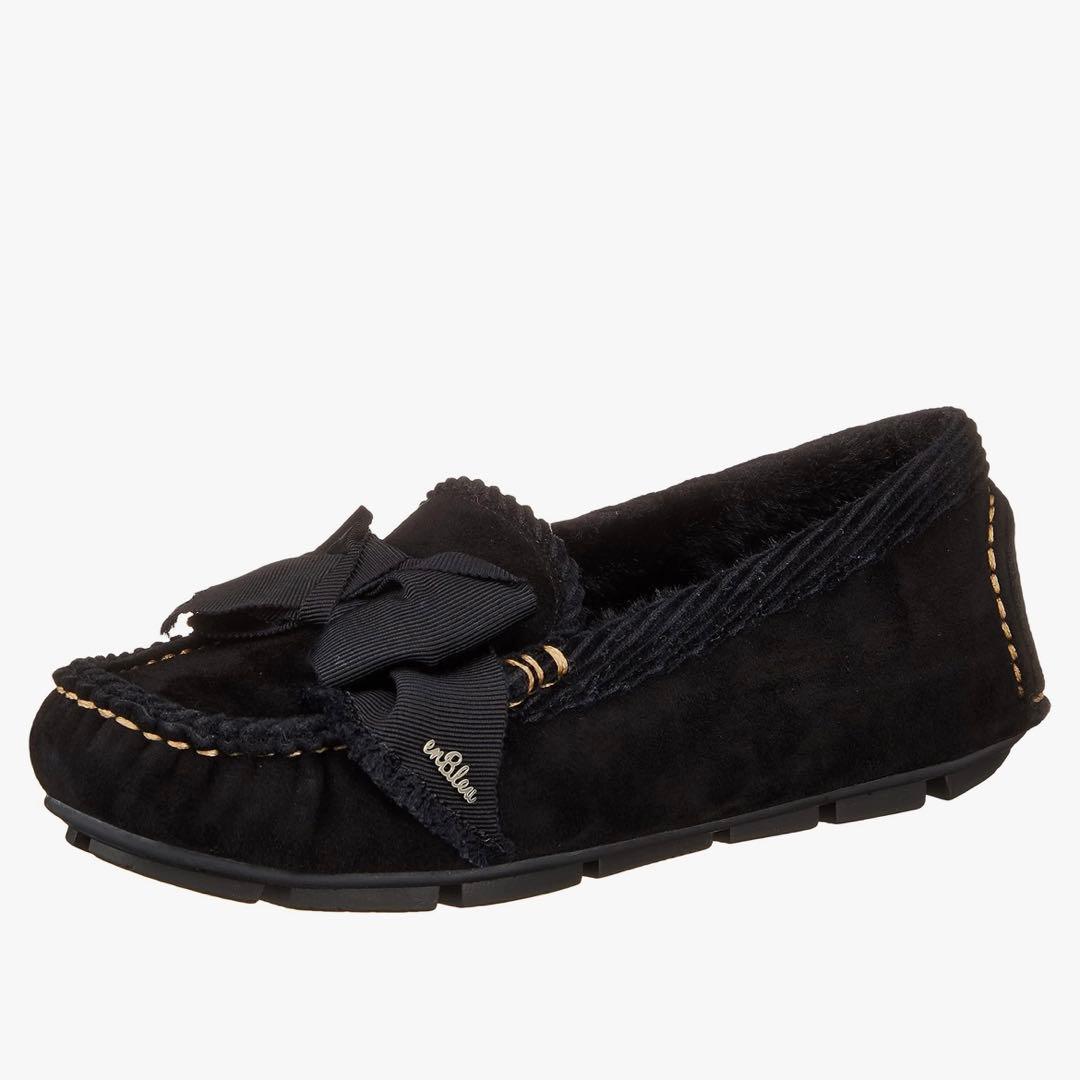 ランバンオンブルー リボンモチーフボアモカシン