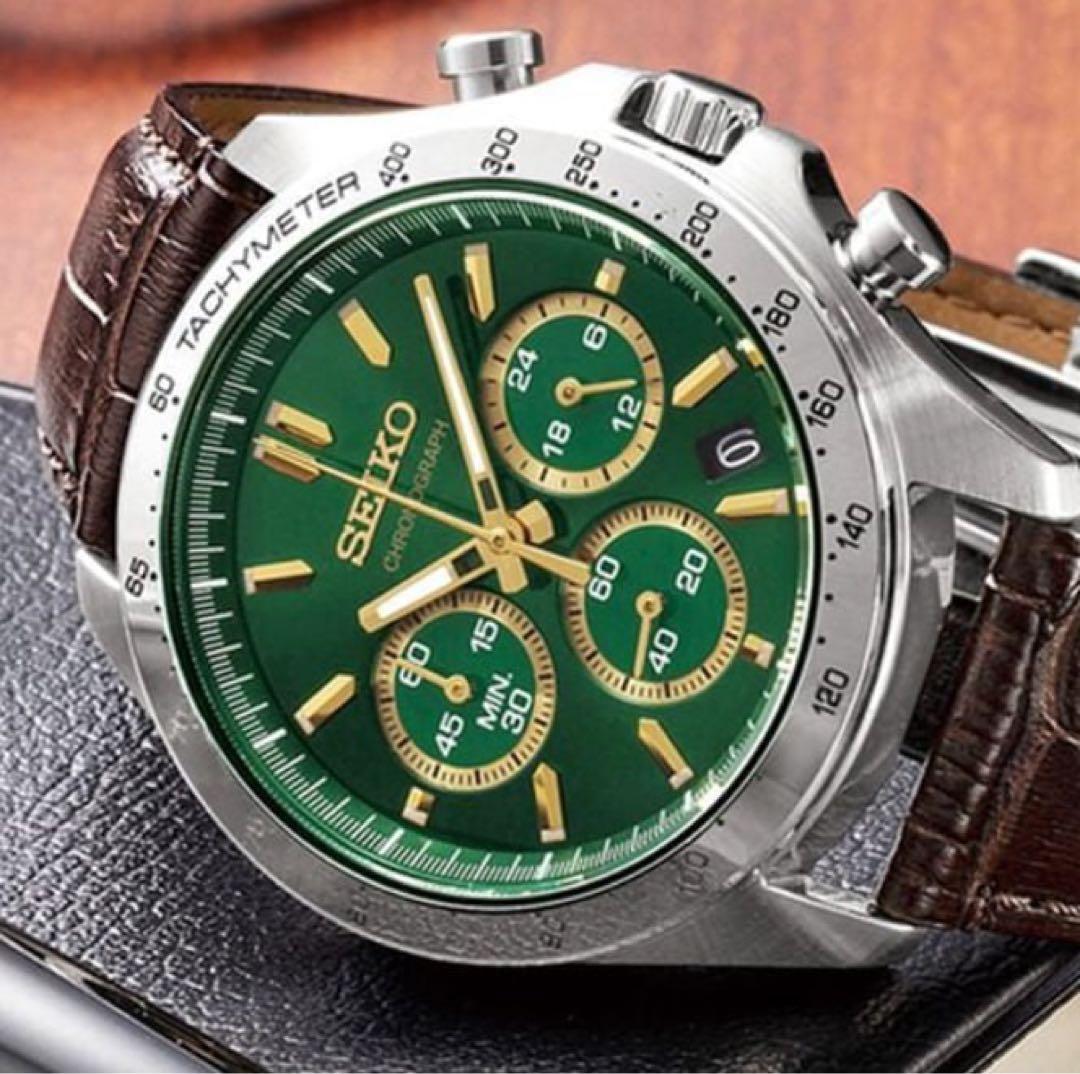 SEIKO グリーン クロノグラフ レザーベルト 楽天市場】【二種のベルトが楽しめる 限定 セット】セイコー 腕時計