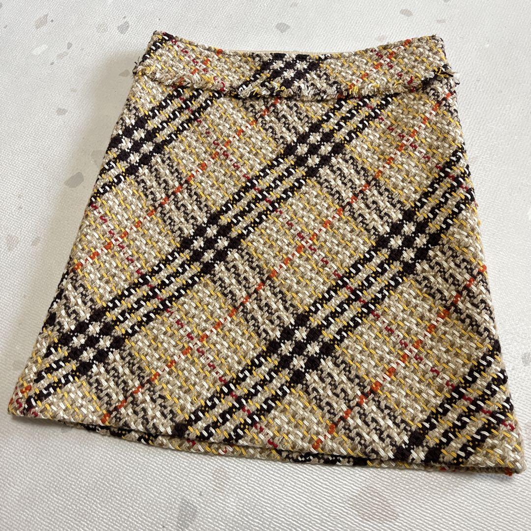 BURBERRY LONDON ツイード　スカート　フリンジ　カシミヤ混　40 マリアケントツイードスカート | エミリアウィズ 公式オンラインストア