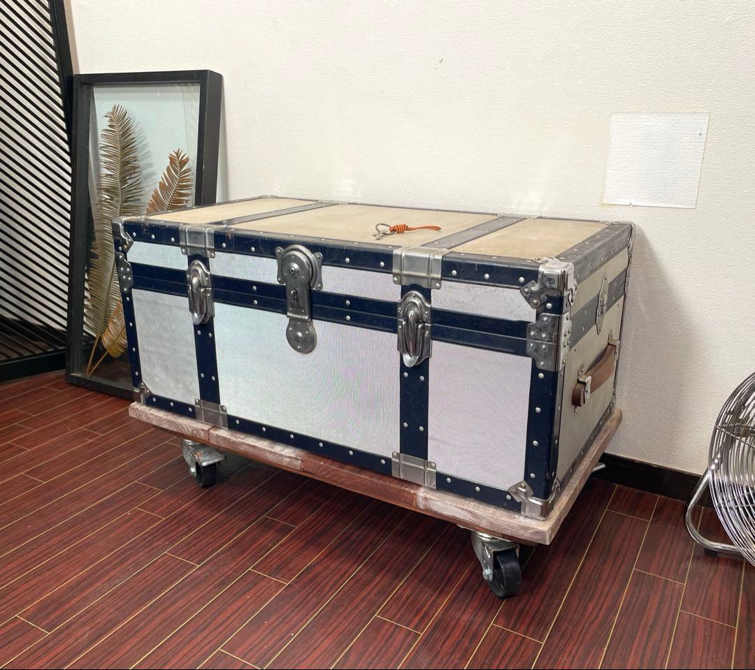 専用 ビンテージ アルミトランク トロリー センターテーブル インダストリアル センターテーブル テーブル ローテーブル トロリー カフェ