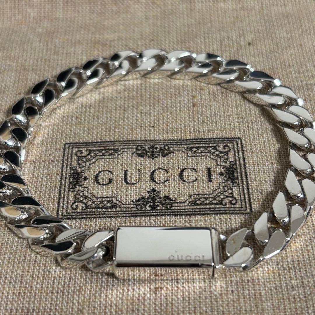 GUCCI 新品同様品　シルバーブレスレット刻印　21 喜平チェーン　付属品 中古・古着通販】GUCCI (グッチ) 喜平チェーンブレスレット シルバー