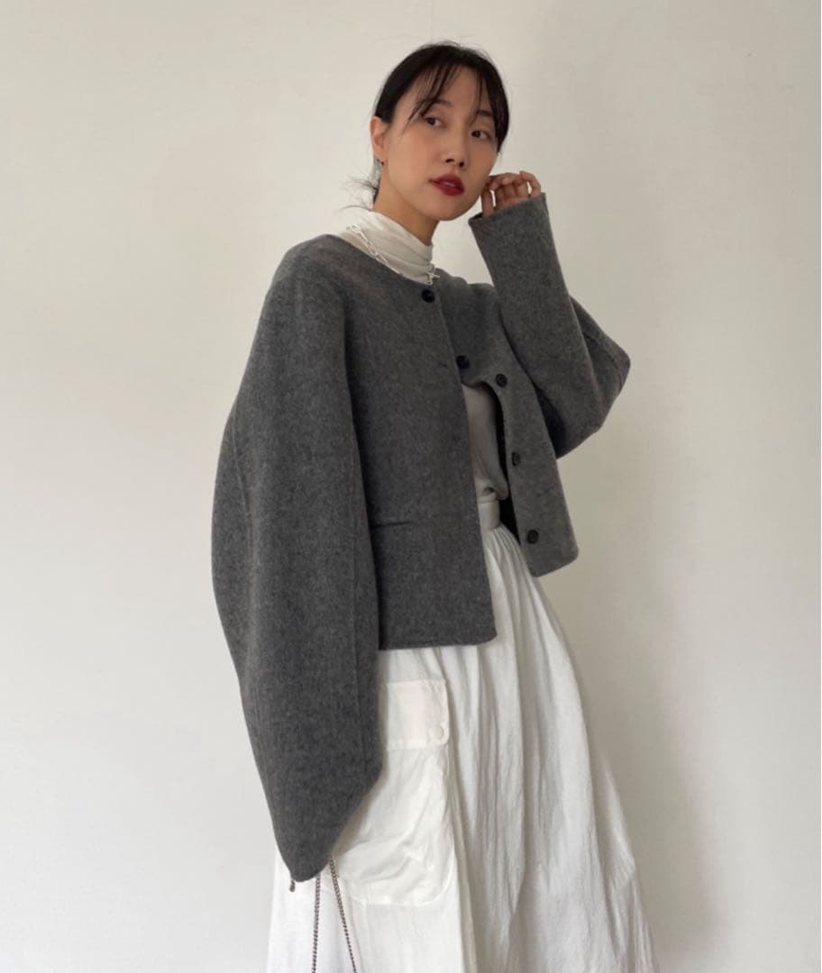 DIDOT.SHOWROOM グレー ノーカラージャケット - メルカリ