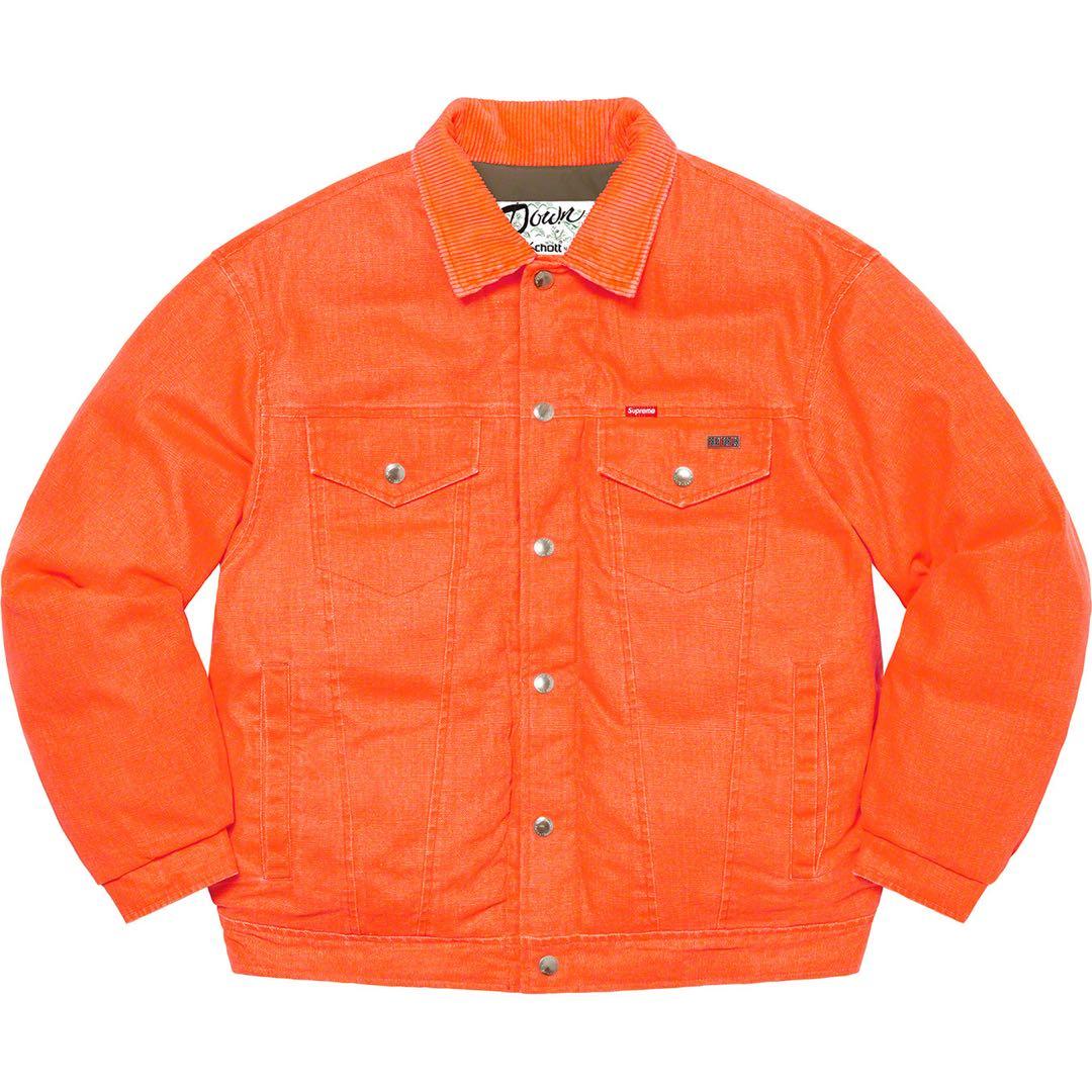 じ*ん様 Supreme Schott CanvasDown Trucker J Supreme Schott Canvas Down Trucker Jacket Black | Hype Clothinga