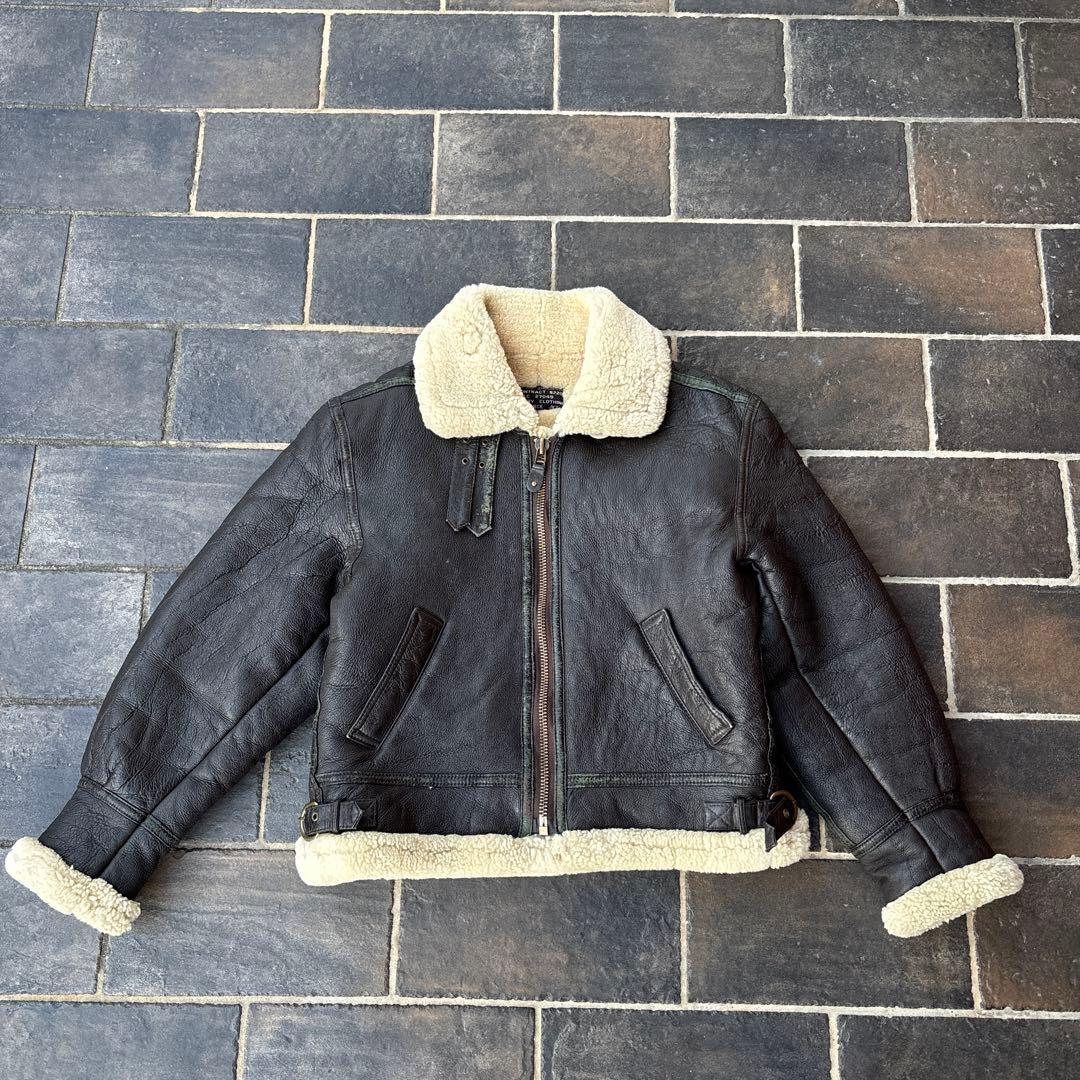 90s B-3 フライトジャケット ラムレザー ダークブラウン 古着 ムートン vintage 90s USA製 b-3 レザー ムートン フライトジャケット - メルカリ