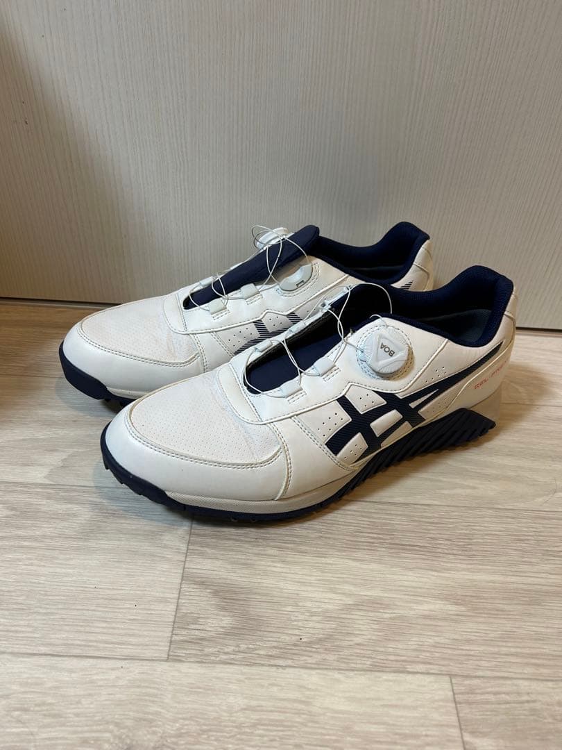 asics ゴルフシューズ ホワイト/ネイビー アシックス商事 「8日限定！最大5,000円引きクーポン！」「送料無料