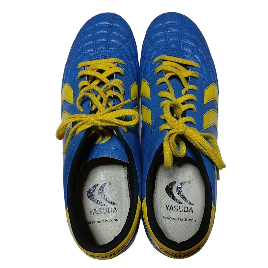 ヤスダ YASUDA サッカースパイク 27.5サイズ ブルー イエロー - メルカリ