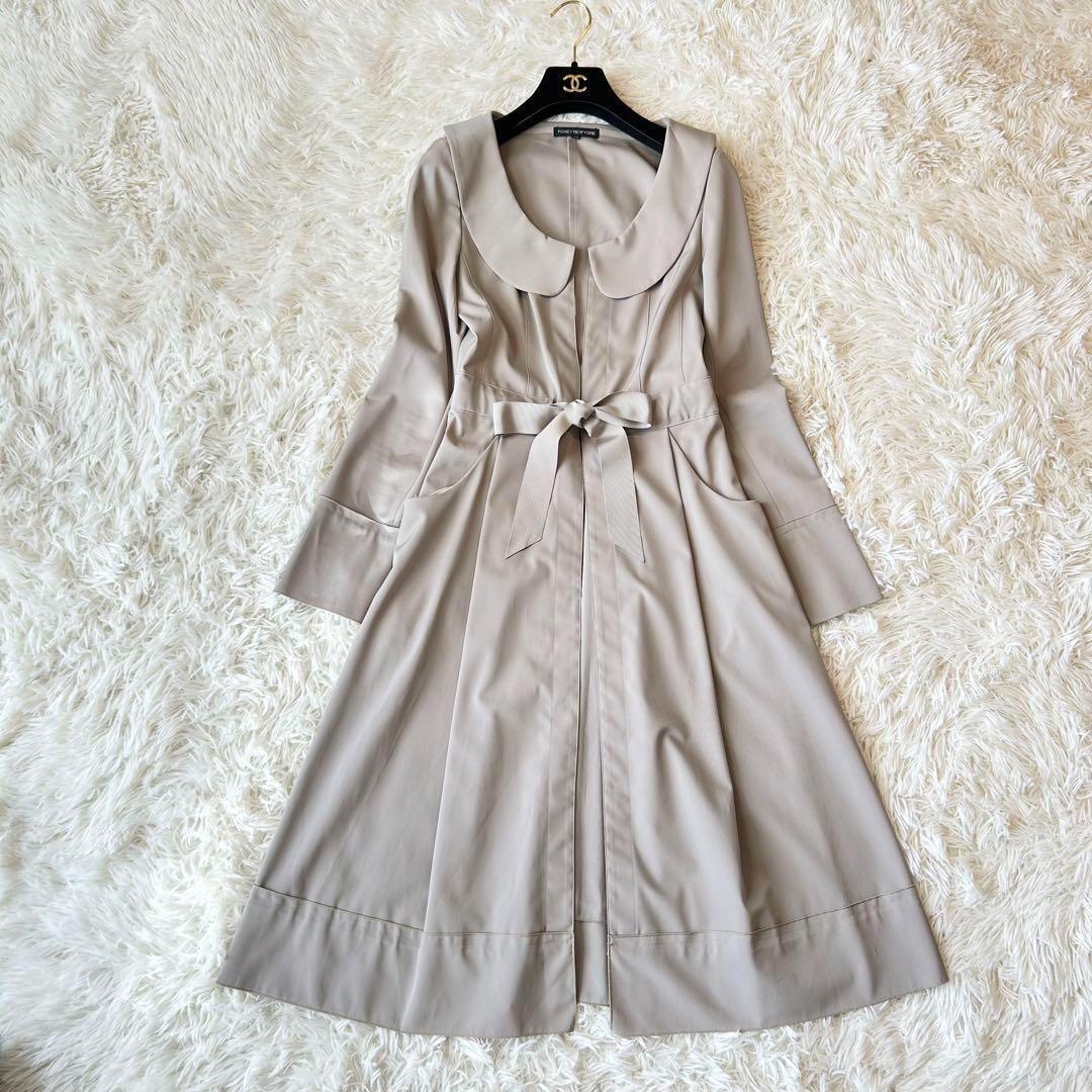 フォクシーニューヨーク 丸襟 Ａライン トレンチコート ベージュ 38 43367 Coat “Evette
