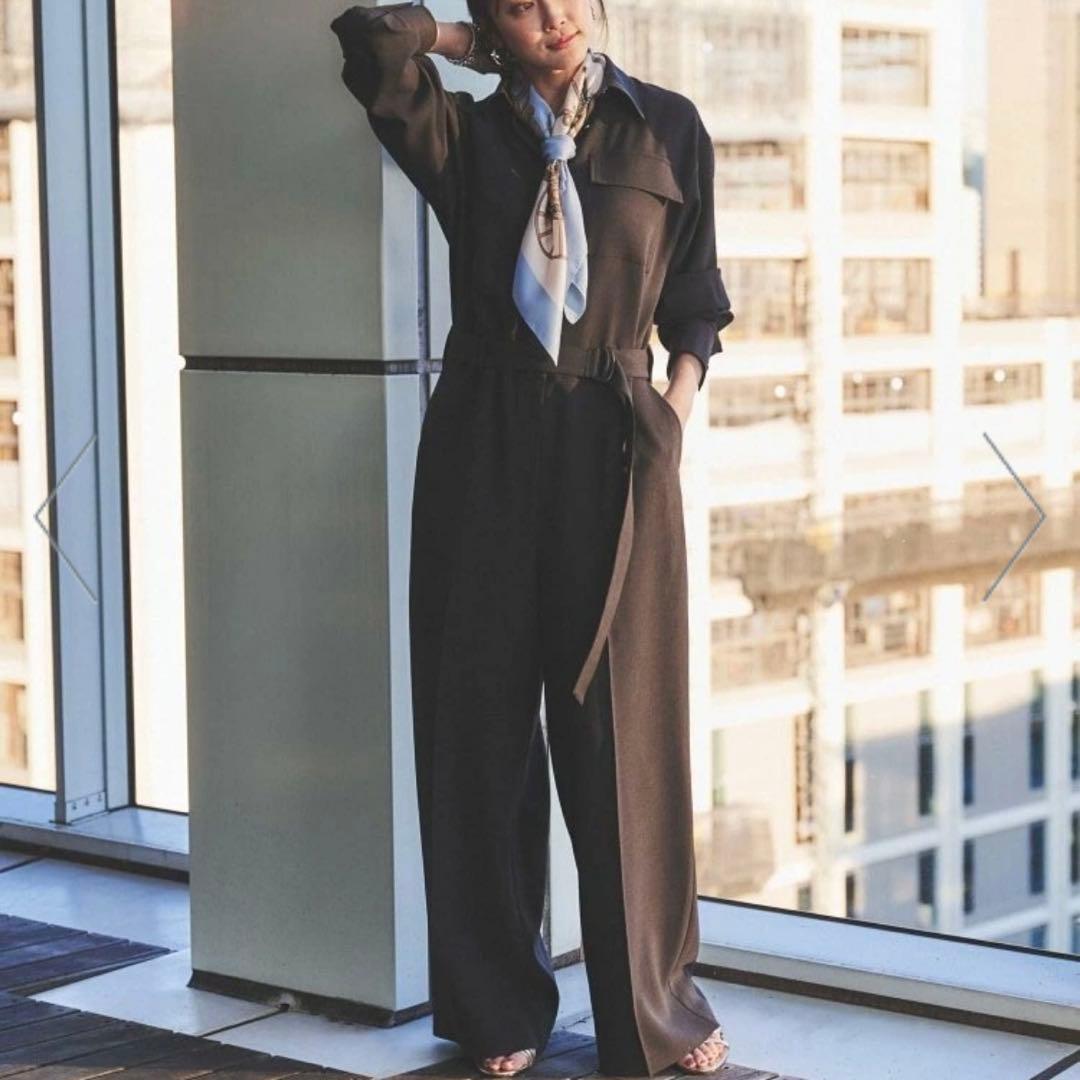 ◆タグ付◆定価3万超Oggi×UNTITLEDコラボ シャツカラーオールインワン UNTITLED｜【朝比奈 彩*Oggi*UNTITLED スペシャルコラボ】シャツカラー