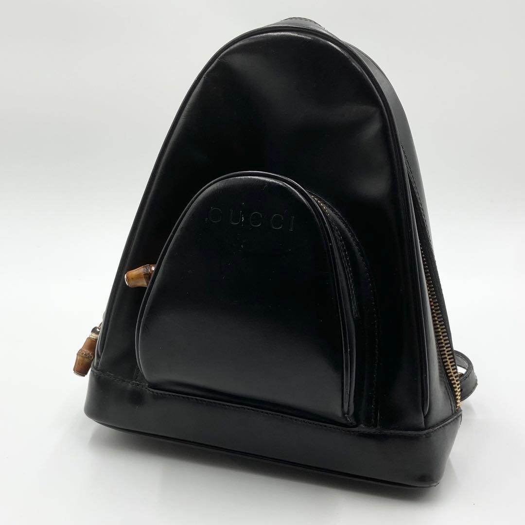 希少　GUCCI グッチ　ボディバッグ　バンブー　レザー　ロゴ刻印　ブラック 楽天市場】【美品】グッチ GUCCI ヴィンテージ オールドグッチ