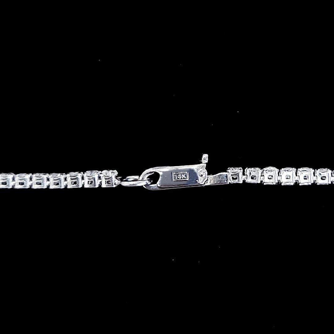 白系 1.6ct　ダイヤモンド K14 WG テニスブレスレット