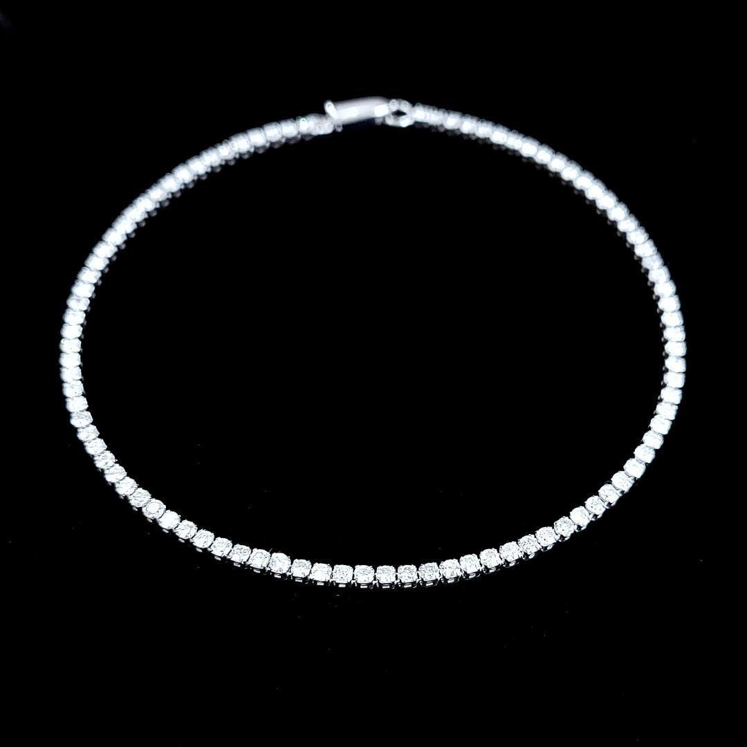 白系 1.6ct　ダイヤモンド K14 WG テニスブレスレット