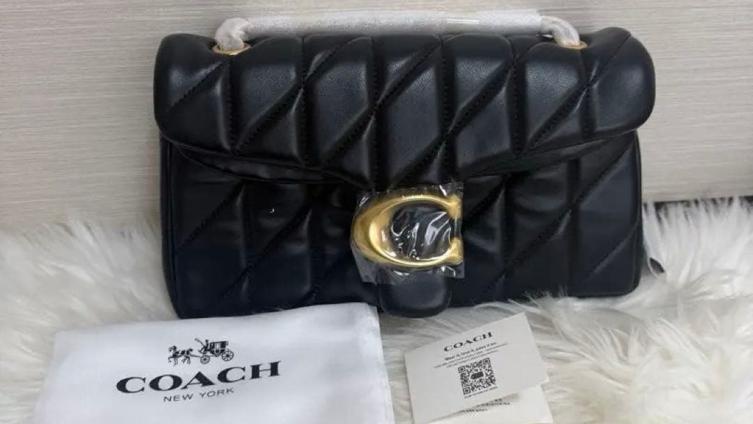 COACH ブラック キルティング ショルダーバッグ26cm COACH（コーチ） ショルダーバッグ バッグ タビー ショルダー バッグ